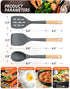 Pack of 3 Silicone Spatula, Non Stick Cooking Utensil Set, Wooden Handle Kitchen Turner for Baking Mixing Grilling Serving Food Heat Resistant, Grey by Badiano