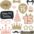 Fully Assembled Sweet 16 Birthday Photo Booth Props, Set of 30, Pink & Gold Selfie Signs, 16th Party Supplies