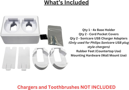 BrushHub 2 OralB Countertop Slot Family Electric Toothbrush Charger Holder and Bathroom Organizer, for Select