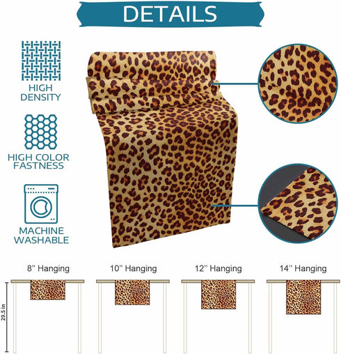 PIEPLE 108 inche Leopard Print Table Runner-Cotton linen-Long Cheetah Print Dresser Scarves,Animal Tablerunner