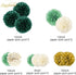 NICROLANDEE 12 PCS Green Wedding Party Decorations, Emerald Green Ivory Tissue Paper Pom Poms for Baby Shower