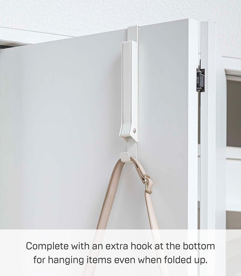 Smart Over The Door Coat Hook Organizer, 2-Hook Collapsible Rack for Entryway or Bedroom Closet - Steel