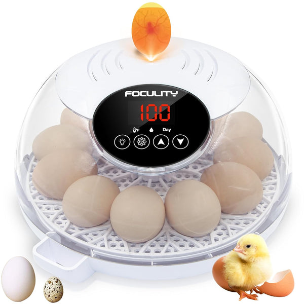 TWIZMO Egg Incubator for Hatching Chicks, Holds 12 Eggs, Automatic Egg Turner with