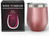 CHILLOUT LIFE 12 oz Stainless Steel Tumbler with Lid & Gift Box, Rose Gold Wine Tumbler Double Wall Insulated