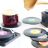 Funny Retro Vinyl Record Coasters for Drinks, Set of 6 with Vinyl Record Player Holder for Music Lovers, Gift Ideas