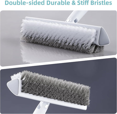 55", 180 MOPALL Floor Scrub Brush with Long Handle Dual-Sided Stiff Bristle Grout Brush with Rotatable V-Shape Head