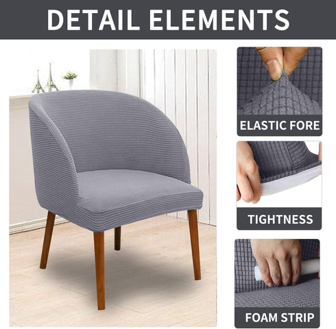 SZJIAHTM 2 Pcs Dining Chair Cover Armchair Wingback Round Curved Back Chair Cover Soft Stretch Mid Century Modern