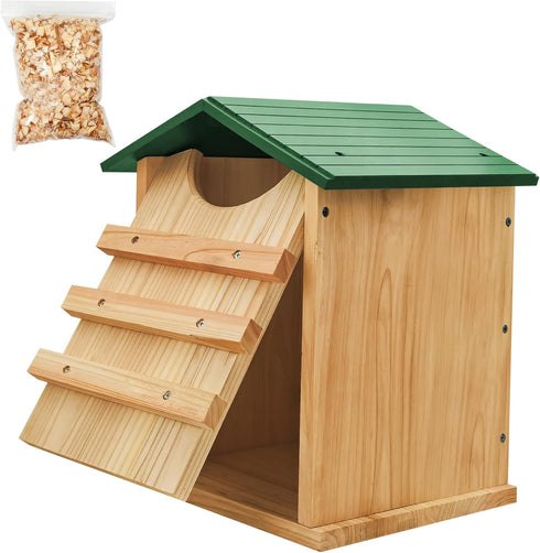 PROLEE Owl House,Owl Nesting Box for Outside with Mounting Screws and Wood