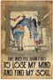 Riding Horse Metal Tin Sign, Into The Barn Lose My Mind and Find My Soul, Retro Wall Decoration 8x12 Inch