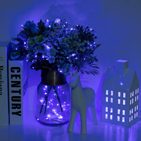 12-Pack 7 20 LED Fairy Lights Feet Battery Powered Waterproof Silver Wire Slim Copper Wire Pastel Lights for DIY