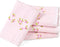 Jacquotha Pink Washcloths 4 Pack (Floral Embroidered), Soft Wash Cloths for Face,