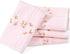 Jacquotha Pink Washcloths 4 Pack (Floral Embroidered), Soft Wash Cloths for Face,