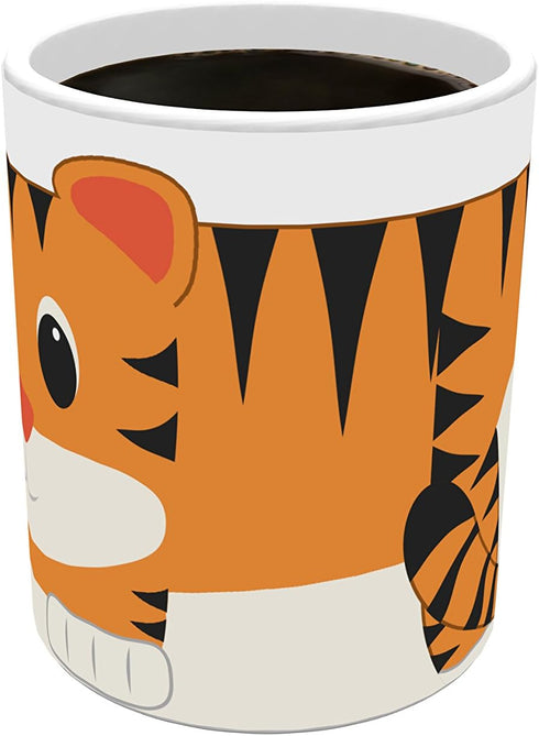 Morphing Mugs Cartoon Tiger - 11 oz Color Changing Heat Sensitive Ceramic Mug Reveals Image When HOT Liquid Is Added
