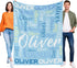 PerStudio Personalized Baby Blanket for Boys Custom Name Blankets Throws for Girls Customized Christmas Birthday Gifts