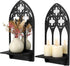 2 Set Gothic Candle Sconces Wall Decor, Arch Cathedral Frame Gothic Wall
