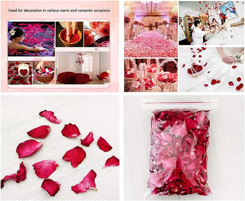 100 Grams Natural Real Red Rose Flower Petals Dried Rose Petals for Foot Bath Body Bath SPA Wedding Confetti Decoration