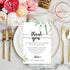Giftideaworkshop 50 Wedding Reception Thank You Cards, Greenery Table Place Setting Cards, 4x6 inch