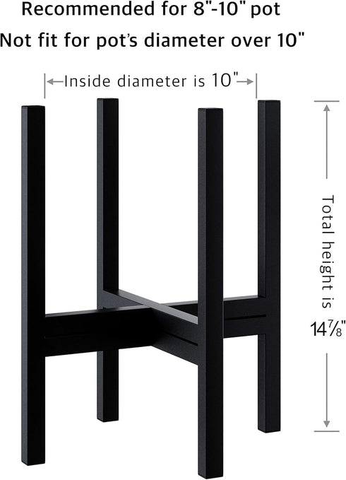 10" 10 Inch FaithLand Mid Century Plant Stand Indoor Outdoor (EXCLUDING Plant Pot), Metal Planter Stand, Potted Plant