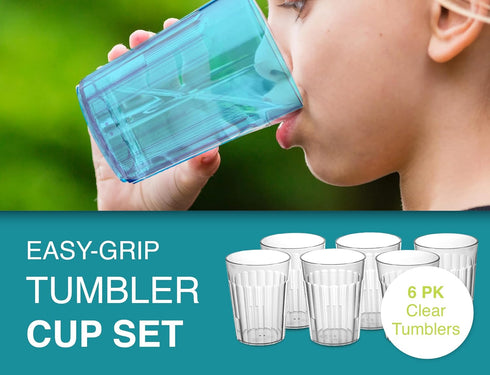 Arrow Home Products 6 oz Clear Plastic Tumblers, Set of 6, BPA Free, Break-Resistant Drinking Glasses for Indoor Use