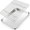 Joyfair 10.4 Inch Baking Pan with Rack Set, Stainless Steel Rectangular Toaster Oven Cookie Pan with Cooling Rack