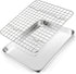 Joyfair 10.4 Inch Baking Pan with Rack Set, Stainless Steel Rectangular Toaster Oven Cookie Pan with Cooling Rack