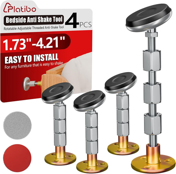 platibo Rotatable Adjustable Threaded Bed Frame Anti-Shake Tool, Headboard Stoppers, Bedside Anti Shake