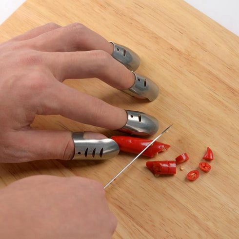 TOPINCN Finger Guard 4PCS, Stainless Steel Protector to Avoid Hurting for Cutting and Slicing
