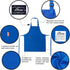 Kids Apron and Chef Hat Set, Adjustable Bib Apron with 2 Pockets for Cooking and Baking (6-12 Year, Blue)