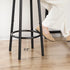 Set 2 BF03BY01 HOOBRO Bar Stools, of Bar Chairs, Kitchen Round Height Stools with Footrest, Breakfast Bar Stools