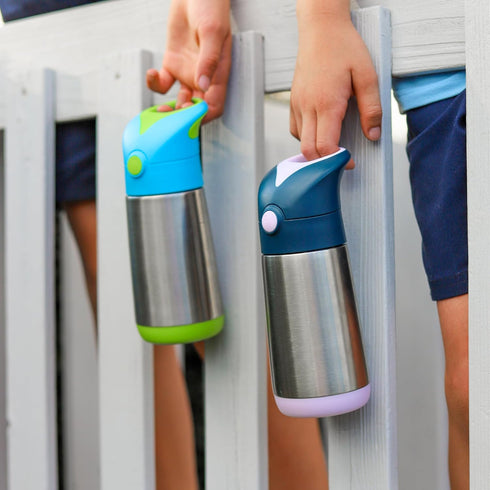 12 oz 8 12m+ b.box Insulated Water Bottle - Kids Water Bottle Stainless Steel w/Free Flow Silicone Straw, Toddler Cups