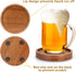 6 Set Pcs Best Wooden Coasters with Holder Coffee Table Decor Acacia Wood Coaster Modern Cup Coaster for Drink Home