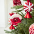 Set, 70 Christmas Tree Ball Ornaments ct Classical Red White Candy Train Theme Xmas Assorted Ornaments, Shatterproof