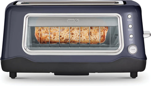 DASH Clear View Toaster: Extra Wide Slot Toaster with See Through Window - Grey