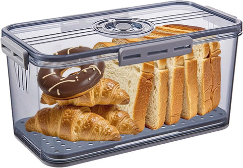 Hausavant Bread Box for Kitchen Countertop, Airtight Bread Container with Lid, Time Recording