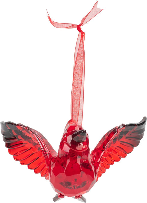 Department 56 Cardinal Bird Hanging Ornament - Acrylic Christmas Basics, 3.125 Inch, Red