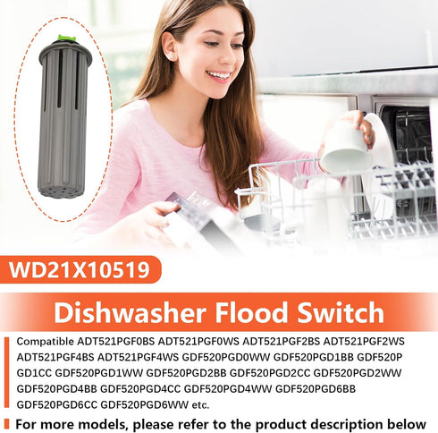 New Upgrade WD21X10519 GE Dishwasher Flood Switch - Compatible with GDT GDF Series, Replacement Parts