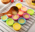 Reusable Silicone Baking Cups, 2 Inch Mini Size Multi Flower Shapes Muffin Liners, Pack of 36, Multicolor
