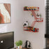 3 Fire Escape Shelf - Tier Metal Red Fire Escape Wall Shelves with Baskets, New York Action Figurine Display Shelf