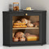 Goozii Corner Bread Box for Kitchen Countertop, Black Bread Storage Container for