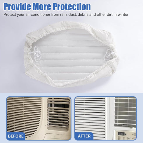 Little World Indoor Air Conditioner Cover, White Window AC Covers for Inside, Double Insulation, 21 x 15 x 3.5 Inches