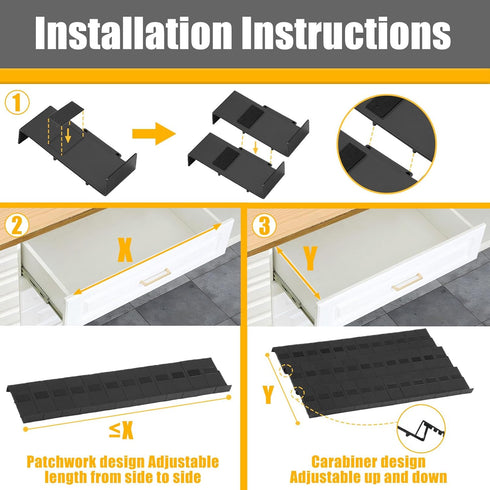 Famhap Spice Drawer Organizer, 36PCS Expandable Seasoning Rack Tray Insert for Kitchen Drawers