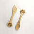 Set of 2 Doggy Paw Themed Bamboo Spoon and Fork Set for Kids | Appetizer Fruit Dessert Ice Cream Yogurt Spice Salt Sugar Spoon and Fork by JB Home Collection