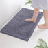 LuxUrux Bath Mat, Extra-Soft Plush Non-Slip Bathroom Rug, 17 x 24 inches, Dark Gray Chenille Microfiber