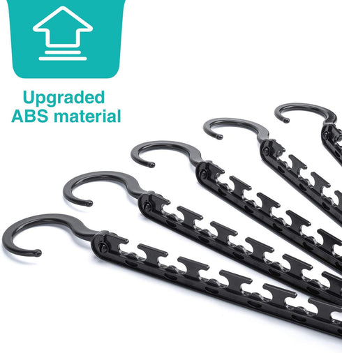 HOUSE DAY Sturdy Plastic Space Saving Hangers, 12 Pack, Closet Organizer for Heavy Clothes (Black)