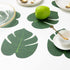 ATFL 8.3'' Artificial Medium Palm Leaves, 50 PCS Fake Tropical Monstera Faux Palm Leaves for Party Decoration (Green)