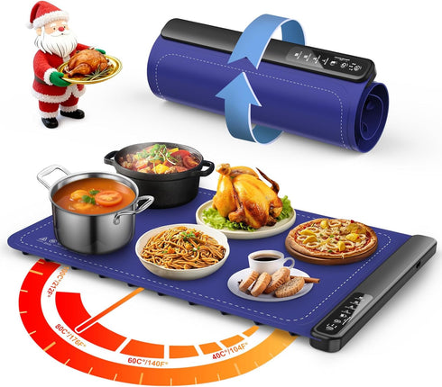 Warming Mat for Food,Food Warming Trays with 4 Temperature Levels 8 Seconds