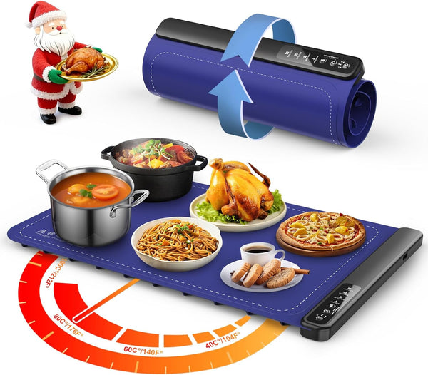 Warming Mat for Food,Food Warming Trays with 4 Temperature Levels 8 Seconds