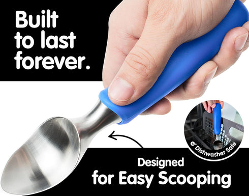 Frozen SUMO Stainless Steel Ice Cream Scoop With Ergonomic Handle - Sturdy, Dishwasher-Safe Scooper For Effortless