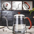 Unbreakable Gooseneck Kettle for Drip Coffee, 20OZ Glass Coffee Kettle with Lid for Stove Top