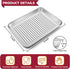 P&P CHEF Mini Toaster Oven Pan Set of 2, 9 x 7 x 1 Inch Stainless Steel Small Baking Cookie Pan for Cooking & Roasting, Corrugated Bottom Toaster Oven Trays, Healthy & Durable, Dishwasher Safe
